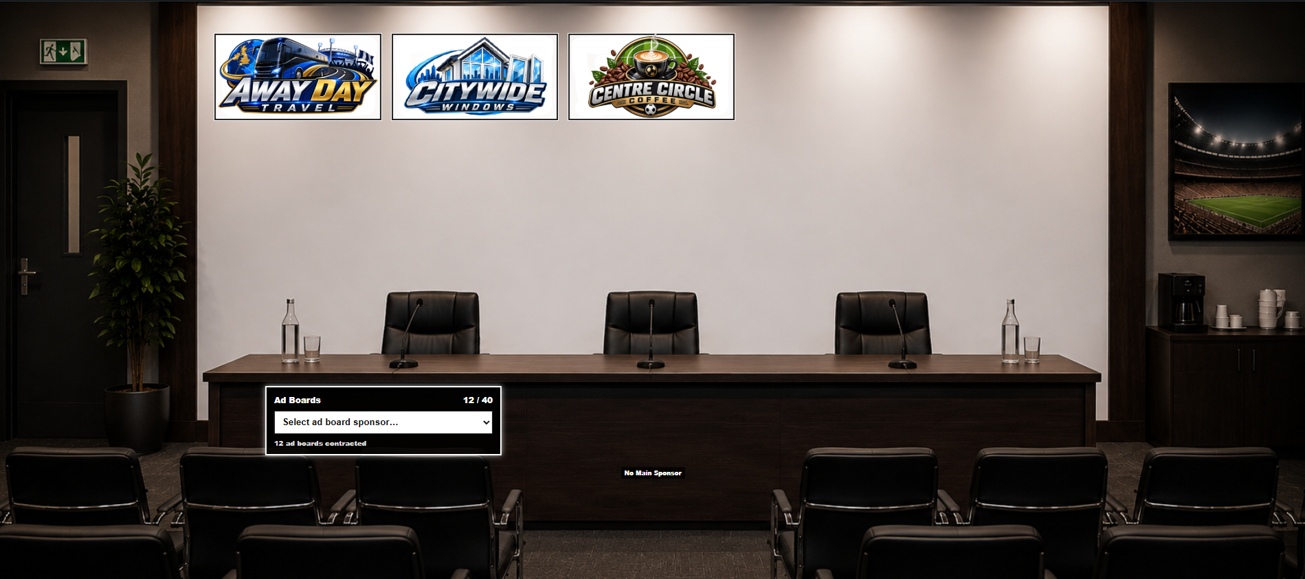 Sponsor management screen
